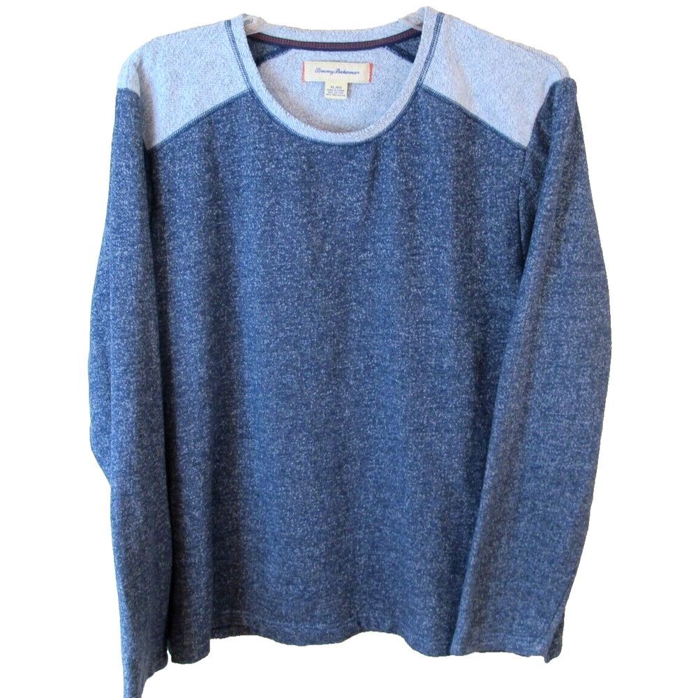 Tommy Bahama Heather‎ Blue Long Sleeve Crewneck Pullover Sweater Men's XL